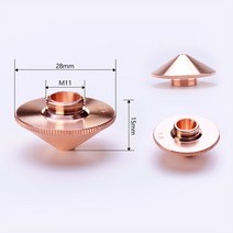 레이저커팅기 마킹기 라벨인쇄기 각인기 Condello D28-A 이중 단일 레이어 섬유 절단 노즐 Precitec HANS W, 01 D28-A-S_11 4.5mm