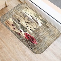 야자수매트 등산로매트 코코넛매트 1pcs 40*60cm 컬러 장미 꽃 패턴 미끄럼 방지 스웨이드 카펫 도어 매트, 07 2DD-48279-007