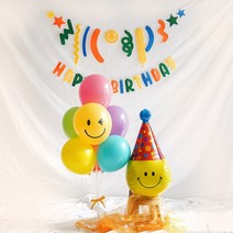 생일 파티 세트 풍선가랜드 풍선스탠드 아기1000일, 스마일퐁퐁