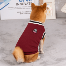 대형견옷 산책 티셔츠 초대형견 시바견 중형견 3XL, 와인 학원 스웨터