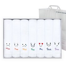 송월타월 송월타올 요일기분 7매 선물세트+쇼핑백, 골고루(랜덤)