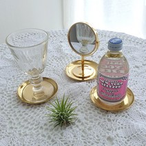 골드 티코스터_원형 메탈 트레이 컵받침 코스터