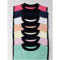 고급형 어른용 노인용 성인용 환자 방수 앞치마 턱받이 침받이 면타올직 맨투맨네크라인, 핑크