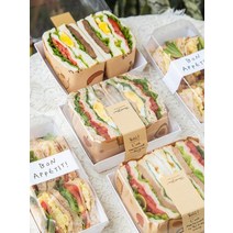 런치박스 샌드위치박스 샌드위치통 상자 50개/100개 세트, 100세트, 햄버거형 + 띠지B형