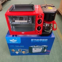 다목적쿠커 샌드위치메이커 아침 식사 메이커 기계 로스트 빵 토스터 전기 오븐 주방 가전, EU+빨간