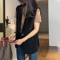 POMTOR 슬림하고 고급스러운 여성 정장 조끼 여 스타일리시하게 날씬해 보이고