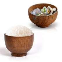 벅703 BUCK703 감성캠핑 우드 원목 식기 밥그릇2P+국그릇2P 4P세트 파우치포함