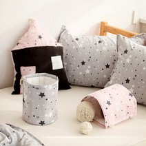 자투리 면20수평직 북유럽풍 원단 소프트코튼 별빛 핑크 그레이