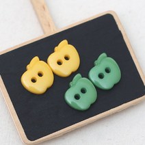 [펠트친구] 사과단추(4개)/예쁜단추/퀼트/펠트diy/홈패션/소품만, 녹색