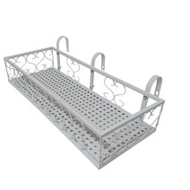 MK 베란다 화분걸이대 고층 난간용 (직각 60 X 25cm) 난간고리 3P, 화이트