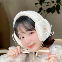 은창]베어 러블리 뽀글이 귀도리 목도리 귀마개 여성 겨울 니트 귀도리 털모자