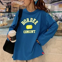 [봄신상/오버핏] 남여공용 FW 2023년 오버핏 프린팅 긴팔티셔츠 박스티 빅사이즈 루즈핏 긴팔티셔츠 LT-13