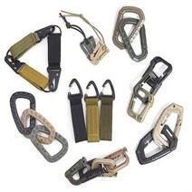 등산 캠핑 차박 필수품 카라비너 키링 8종 모음, 블랙, 전술D링몰리용