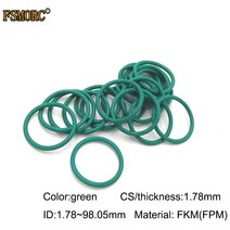 가스켓녹색 FKM o 링 ID1.78mm ~ 98.05mm 두께/CS 내유성 산 및 알칼리 씰링 개스킷 FPM o-링, 66 ID88.62x1.78mm  2pcs