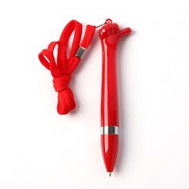 디자인 단체 사은품 목걸이 볼펜 판촉 목에 거는 신기한 볼팬 색상랜덤 1개, 상세 참조