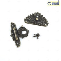 고가구 엔틱 경첩 문걸이 전통 공작 장식 걸고리 잠금 버클 잠금쇠 빗접 반닫이 돈괘 궤짝 뒤주 자개장 농 리폼 복원 수리 민속품 골동품 DIY 국기함 체스트 박스 보석함, B 대형
