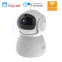 5G 2.4G 듀얼 밴드 1080P WiFi 무선 자동 추적 베이비 모니터 PTZ 보안 감시 CCTV 미니 YIIOT 카메라 Alexa Google, Camera 4_미국 플러그, Camera+미국 플러그
