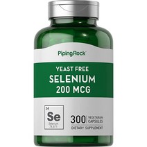 셀레늄 200mcg | 채식주의자 캡슐 300개 효모 프리 보충제 GMO 글루텐 파이핑락 제작