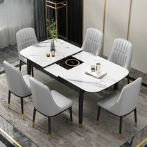 대리석식탁 6인용세라믹식탁 확장형 접이식테이블 인덕션식탁 90cm, 1.3m 싱글 테이블