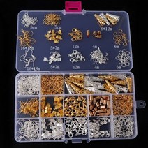 비즈공예 원석 2가지 기본 액세서리 세트 실버 모조 골드화이트 k 골드 주얼리, 01 Silver and gold