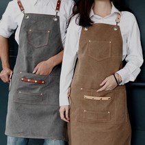하이에이프런 카페 데님 캔버스 공방 바리스타 앞치마 방수앞치마 99종 컬러로고인쇄, 선택4.워싱엔젤링(커피브라운), 1개