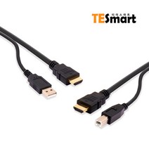 티이스마트 8포트 HDMI KVM 스위치 4K 모니터 셀렉터 선택기, HDMI + USB 통합 케이블 1.5M