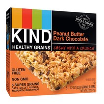 KIND Healthy Grains Bars Peanut Butter Dark Chocolate Non GMO Gluten Free 1.2oz 5 Count (Pack o, 1