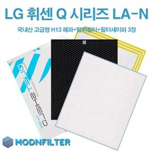 LG 휘센 공기청정기 Q시리즈 호환필터 LA-N160DW 국내산 H13헤파필터, 고급형(H13헤파필터+탈취필터+필터세이퍼3장)
