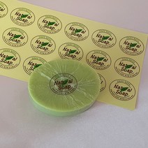 천연비누 투명 타원형 / 36개 비누스티커