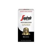 Segafredo Zanetti Sinfonia 에스프레소 캡슐 미디엄 로스트 강도 9 네스프레소 오리지널 머신과 호환 10개 알루미늄 포드, Sinfonia Medium Roast