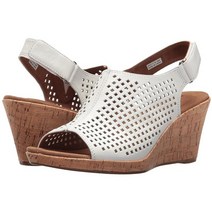 락포트 Briah 가죽 여자여름샌들힐 웨지 슬리퍼힐 7센치 화이트