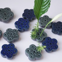 세라믹 꽃침봉 동양 꽃꽂이 침봉 도자기 화기, 코발트