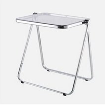 비셀리움 미드센추리 투명 아크릴 접이식 의자 폴딩 체어, 투명접이식테이블 투명