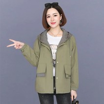 HEYU 여성 봄가을 30대 40대 50대 세미 점퍼 빅사이즈 긴팔 아우터 자켓 M~4XL