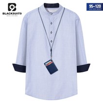 DN_373 남성 슬림핏 린넨 헨리넥 칠부남방