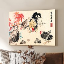 복을 부르는 동양 수묵 담채화 전통 민화 한국화 캔버스 액자 인테리어, 06.화평군계도