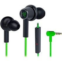 레이저 xplus pro razer 해머헤드 듀오 콘솔 rz12-030200-r3m1 게임용 이어폰 검정 0.1인치(3.5mm) 하이브리드 드라이버 마이크 포함 인타입, 초록, 그린 (음소거 버튼 포함)