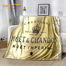 샴페인 Moet & Chandon 담요 플란넬 담요 던지기 가정 거실 침실 침대 소파 사무실 선물용 따뜻한