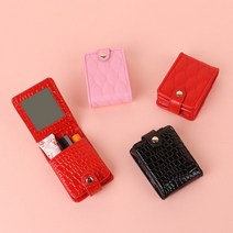 퀼팅 크로커 립스틱 거울 미니파우치