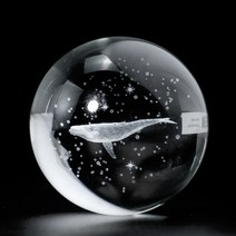 문진 Muy bien 60mm 3d 레이저 내부 조각 고래 크리스탈 공 미니어처 공예, 없음, 한개옵션0