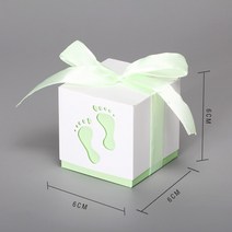 선물 포장 박스 5 pcs 아기 발 사탕 상자 생일 첫 영성체 소녀 소년 샤워 웨딩 호의 dragee 세례 케이크 상자, 연한 초록색