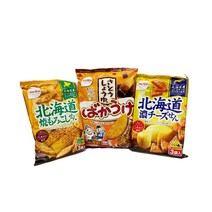 일본 베프코 북해도 훗카이도 센베 과자 스낵 2봉 3종택, 치즈맛, 2개
