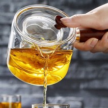 티포트(우드핸들) 400ml 내열유리 유리주전자 거름망