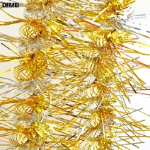 2m 크리스마스 장식 컬러풀 더블 토네이도형 크리스마스 꽃꽂이 장식 크리스마스 호텔 몰 장식 컬러풀, 골드