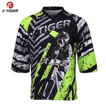 XTigerMTB 다운힐 저지 산악 자전거 티셔츠 여름용 편안한 퀵 드라이 모토크로스 DH 셔츠
