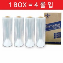 [소공원]파레트포장랩 대형마트 물류창고 스트레치필름 공업용랩 산업 현장 수출 1박스 4롤, 18micx500x350m(4롤)