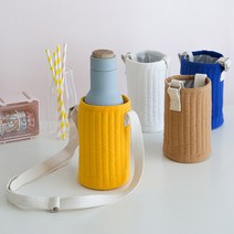 엔템 텀블러 파우치 보온 보냉 케이스 물병 주머니 크로스백, 블루