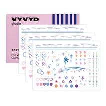 비비드스튜디오 타투 플래쉬, 3개, NO.23 글램 락