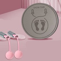 실내 점프 로프 매트 충격 흡수 방음 가정 두꺼운 피트니스 특수 미끄럼 방지 스포츠 음소거 전문 요가 매트, 산호 가루【직경60cm】 무선 점프 로프