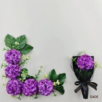 가더GADE 납골당리스 코너형과 미니꽃다발 세트 봉안당꾸미기 조화꽃장식 부착식 틀장식, 5AE) No.3) PP